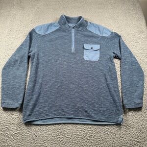 Carbon2Cobalt Men's Sweater Blue Large‎ Cotton Polyester Half Zip Pocket